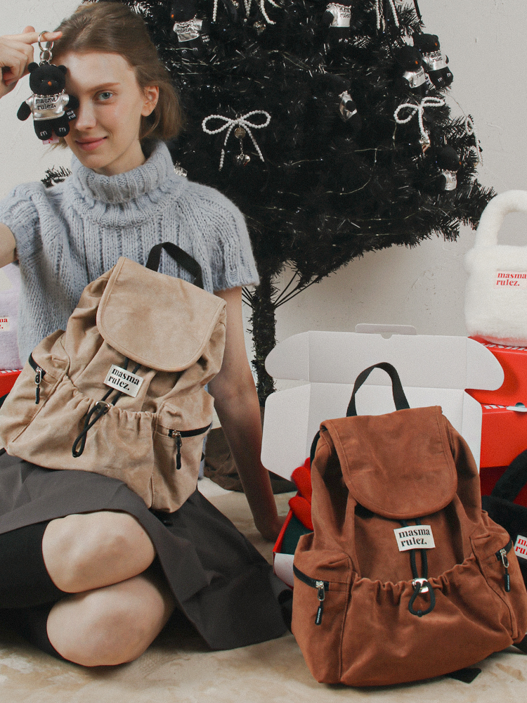 마스마룰즈 미니 스웨이드 플랩백팩_2컬러