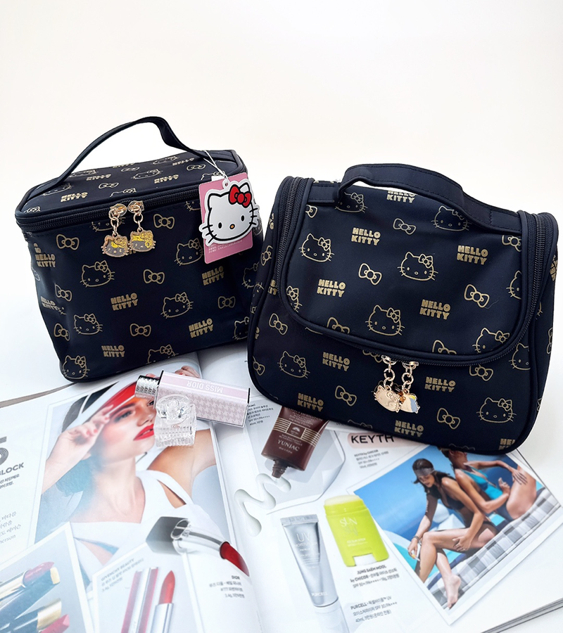 헬로키티 메이크업 파우치 산리오 키티가방 화장품 여행용 대용량 메이크업박스 나일론탑핸들
