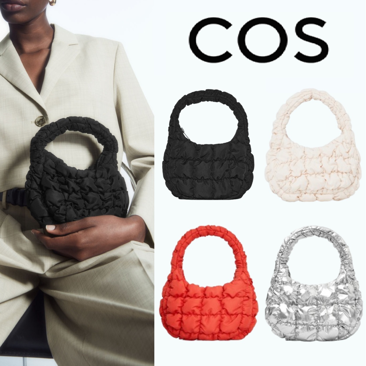 국내당일발송 코스 COS 퀼티드 미니백 퀼팅백 구름백 마이크로 가방 오버사이즈
