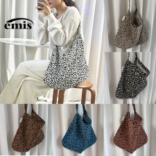 당일발송 이미스 emis 에코백 레오파드 코듀로이 연예인 가방 호피에코백