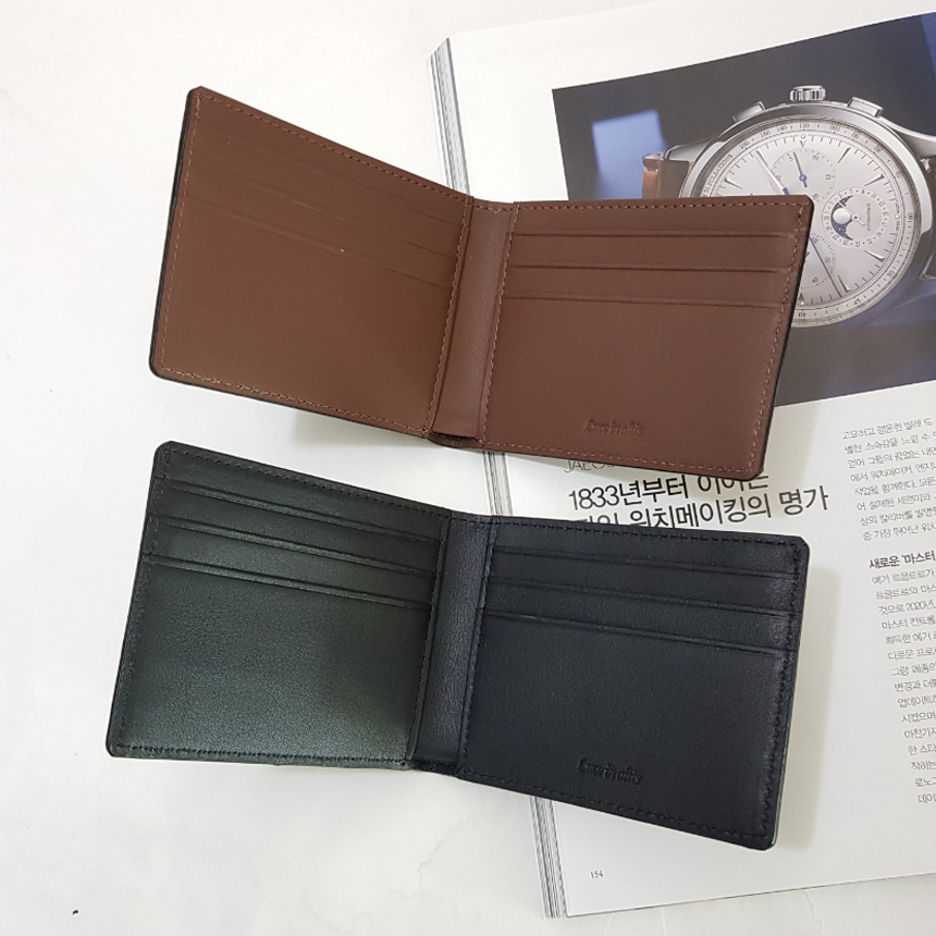 선물포장 이니셜각인 가죽공방 남자수제반지갑 벅베지터블 소가죽지갑 남성 미니 얇은 가죽반지갑