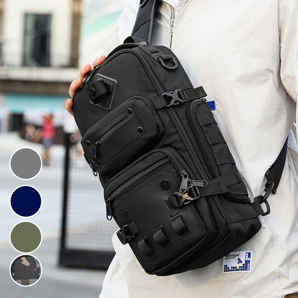 OZUKO 남자 대용량 슬링백 여행용 밀리터리 전술 크로스백 여행 캠핑 낚시 힙색 가방