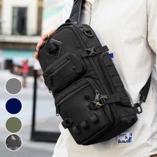 OZUKO 남자 대용량 슬링백 여행용 밀리터리 전술 크로스백 여행 캠핑 낚시 힙색 가방