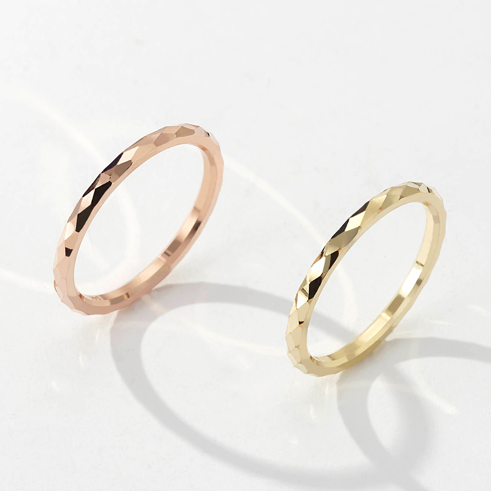 14k 커플링 검지 할로우 컷팅 우정 레이어드 가드링 금 반지