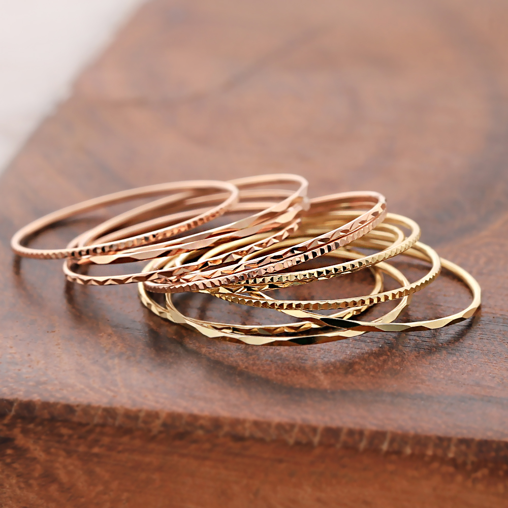 14k 실반지 컷팅 열손가락 레이어드 가드링 금반지 빠른출고