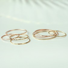 14k 실반지 컷팅 열손가락 레이어드 가드링 금반지 빠른출고