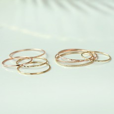 14k 실반지 컷팅 열손가락 레이어드 가드링 금반지 빠른출고