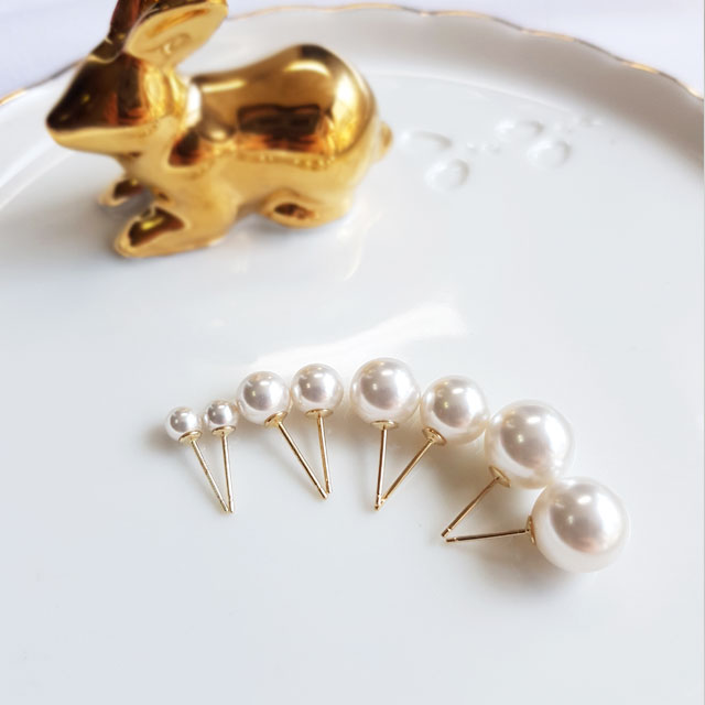 14K 진주귀걸이 스와로브스키 진주