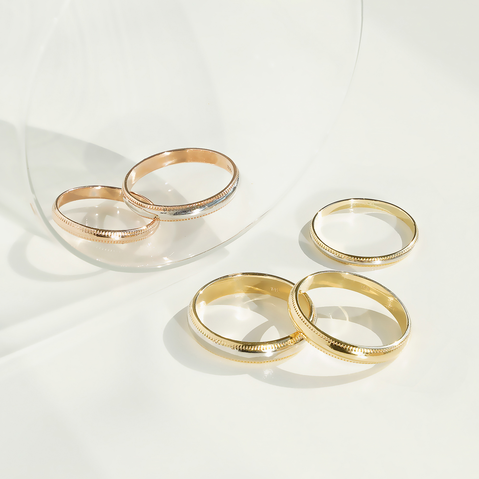 14k 반지 18k GOLD 반지 밀그레인 반지 종로 커플링 반지