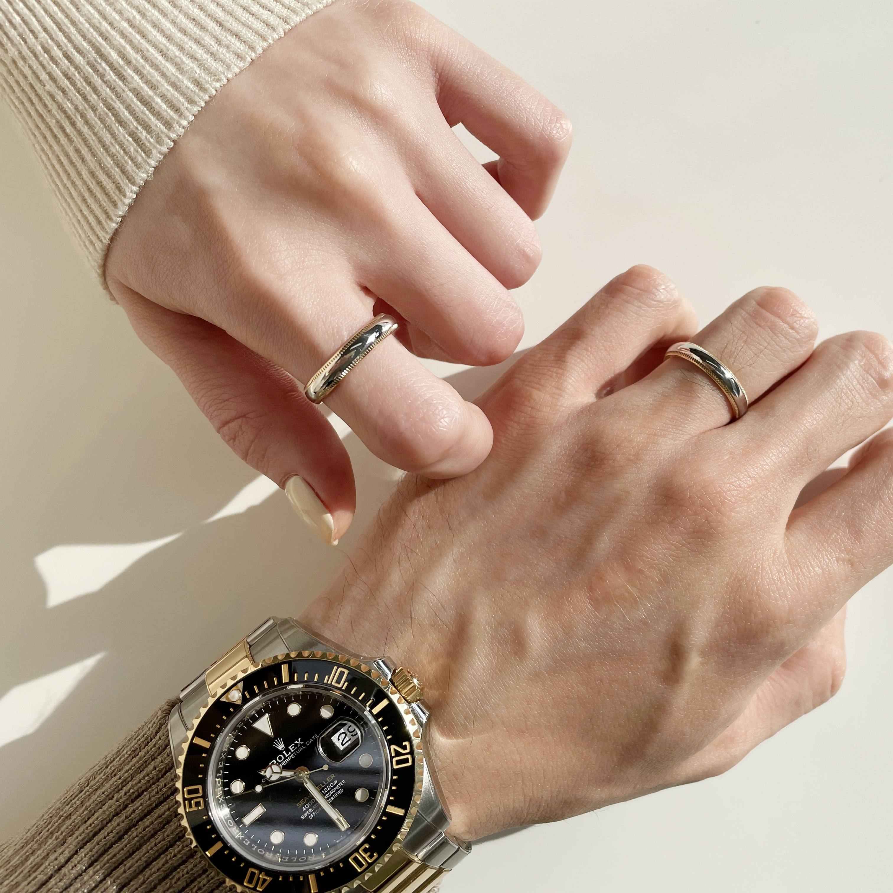 14k 반지 18k GOLD 반지 밀그레인 반지 종로 커플링 반지