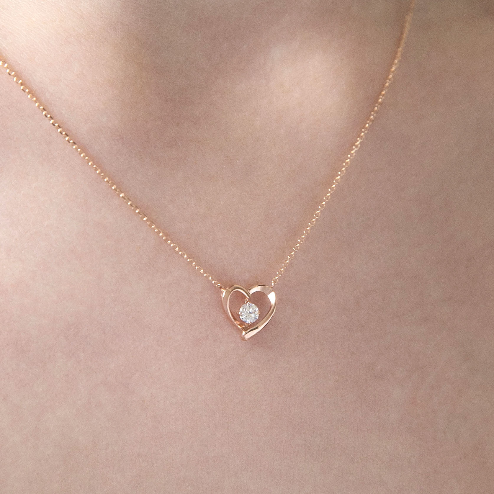 14k 스와로브스키 스톤 리얼 하트 목걸이 생일 선물 여자 목걸이