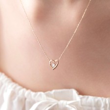 14k 스와로브스키 스톤 리얼 하트 목걸이 생일 선물 여자 목걸이