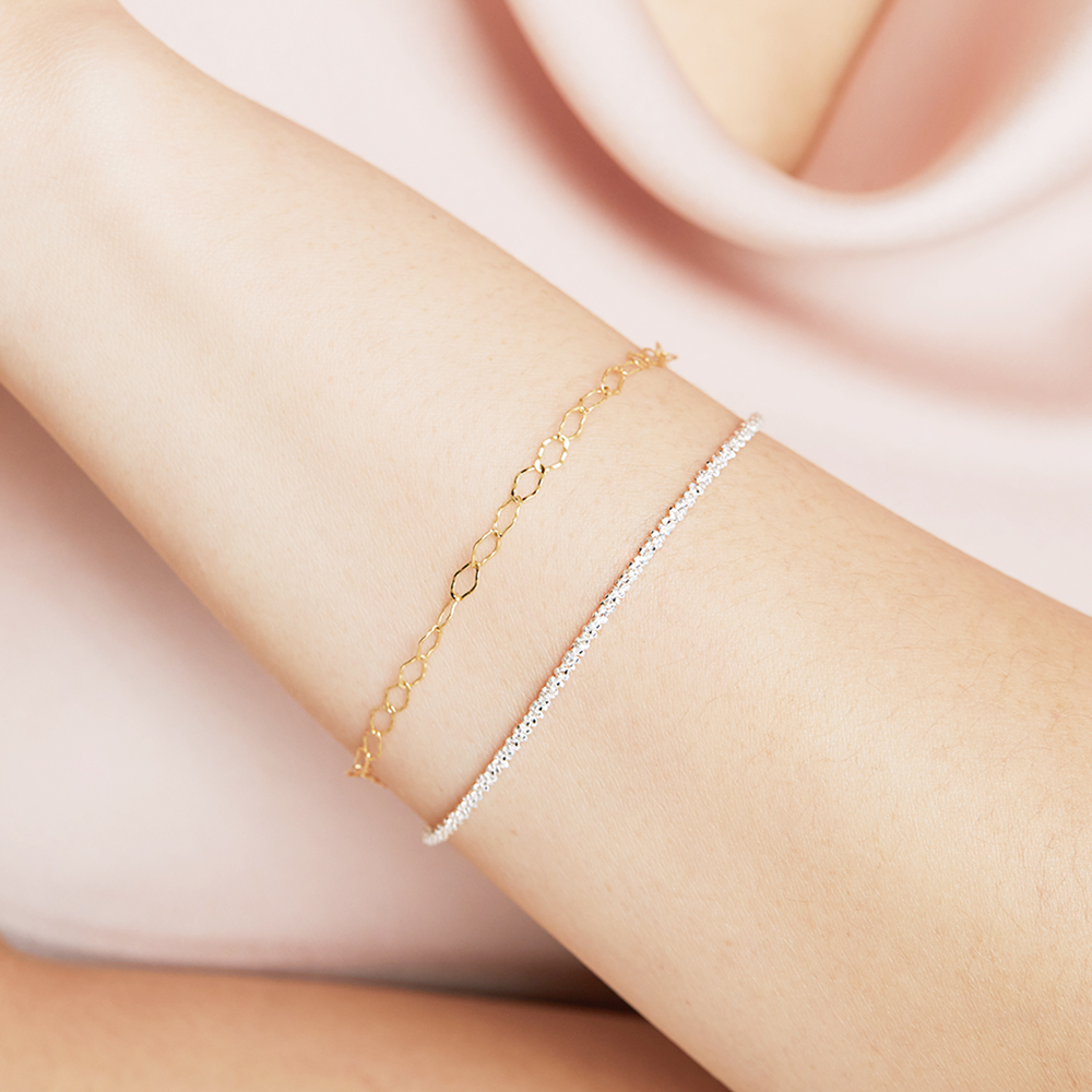 이태리 눈꽃 925실버 체인 팔찌 순은팔찌 여자은팔찌 커플 선물