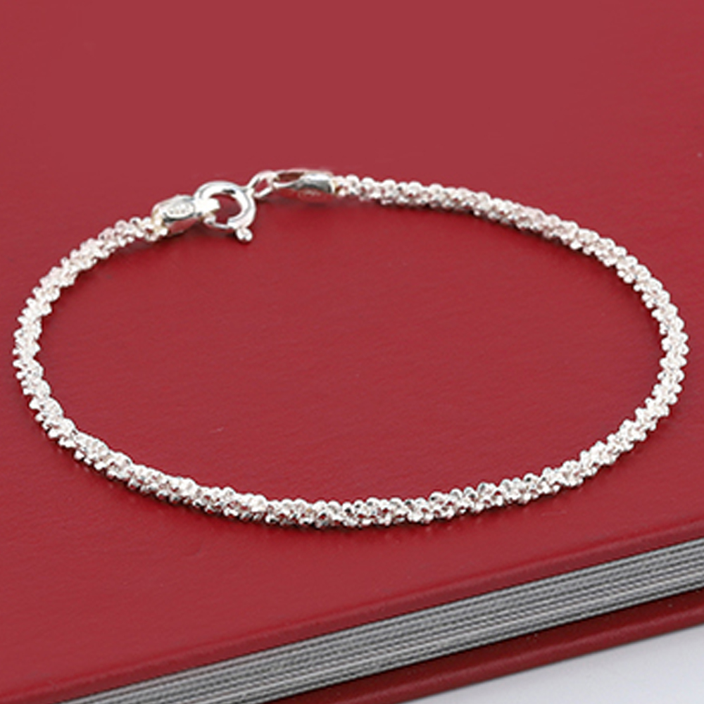 이태리 눈꽃 925실버 체인 팔찌 순은팔찌 여자은팔찌 커플 선물