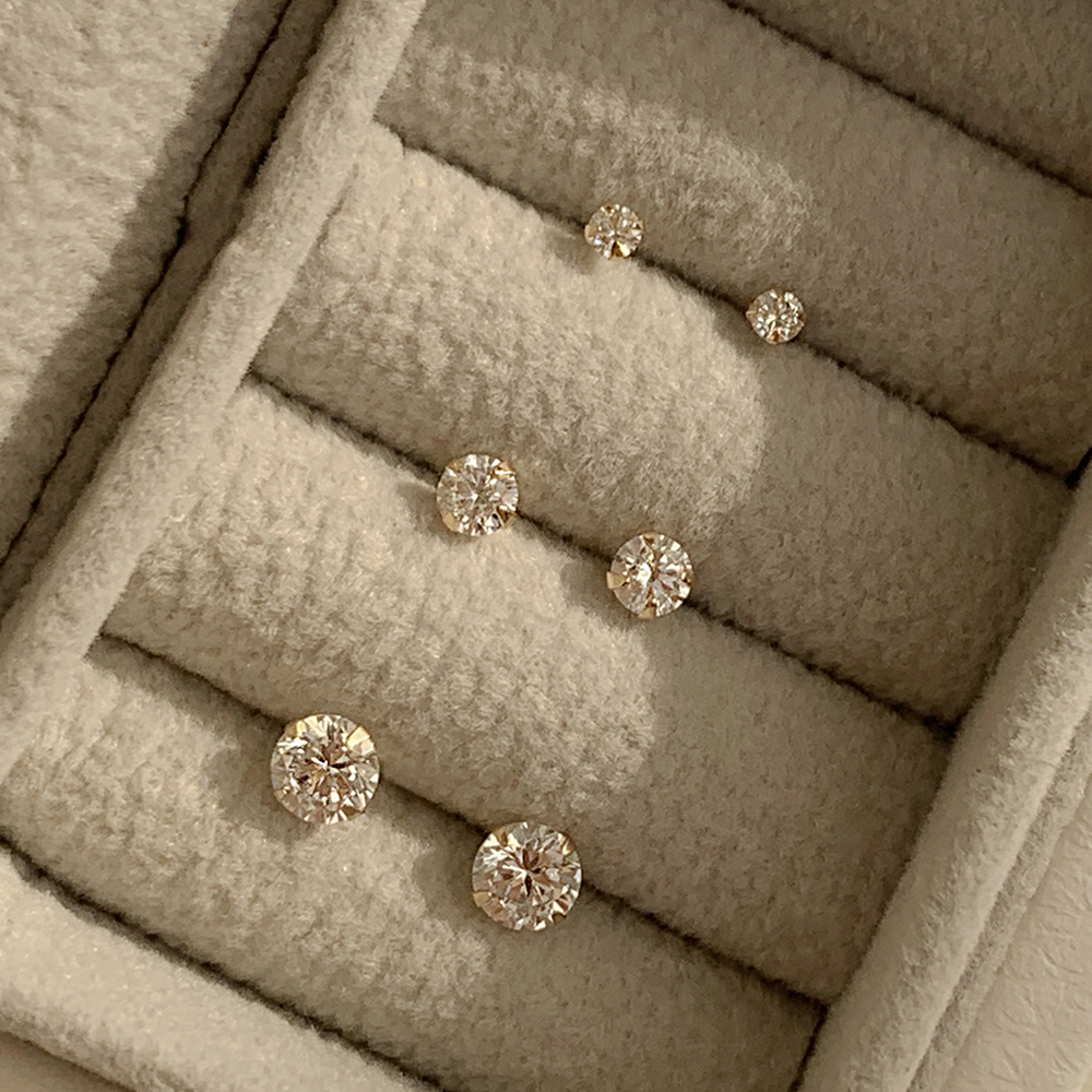 [] 14k 기본 큐빅 귀걸이