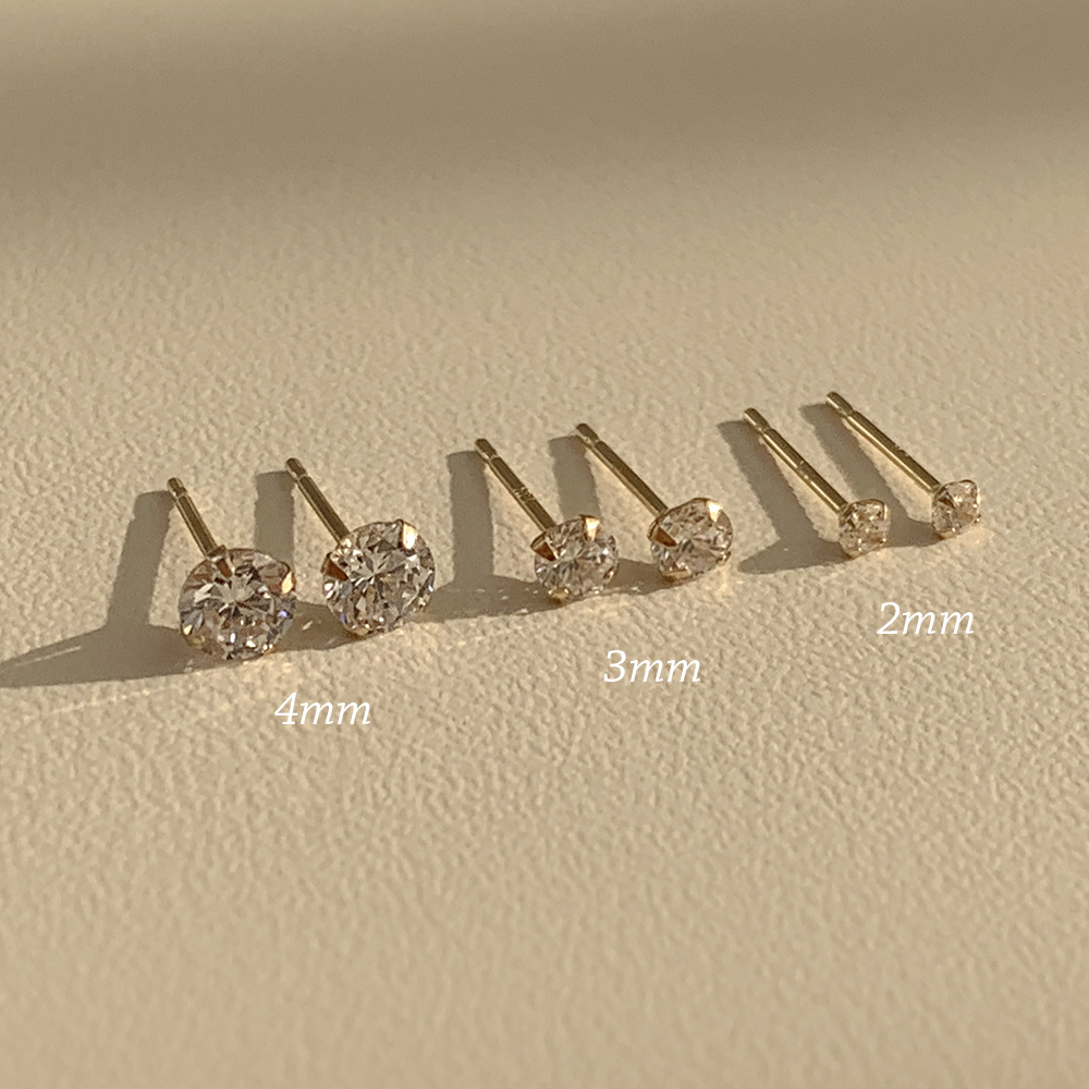 [] 14k 기본 큐빅 귀걸이