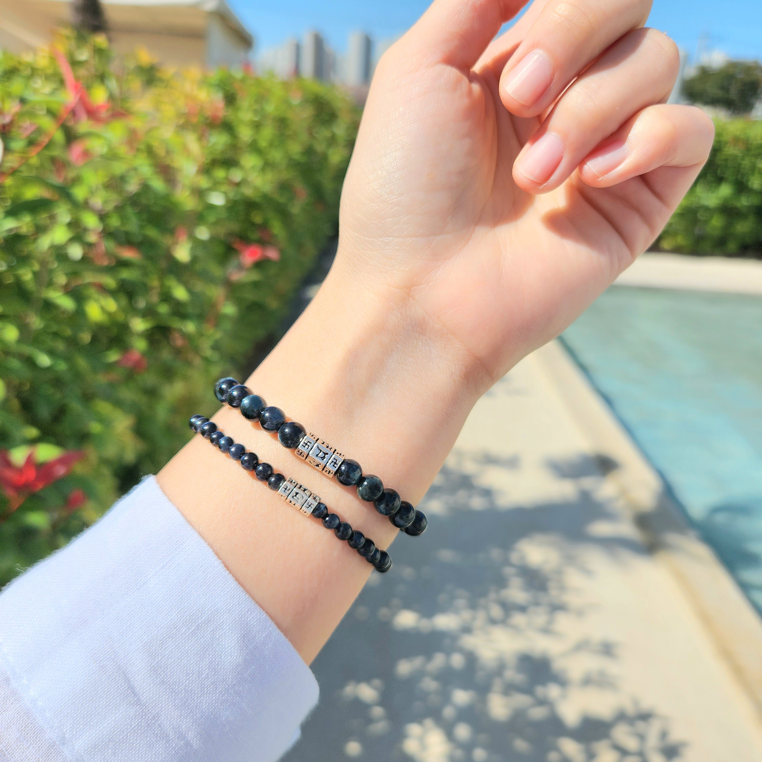 금전운 재물 호안석팔찌 원석 천연 불교 염주 팔찌