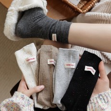 무압박 샌들 중목 장목 무지 골지 긴 패션 양말 루즈 삭스