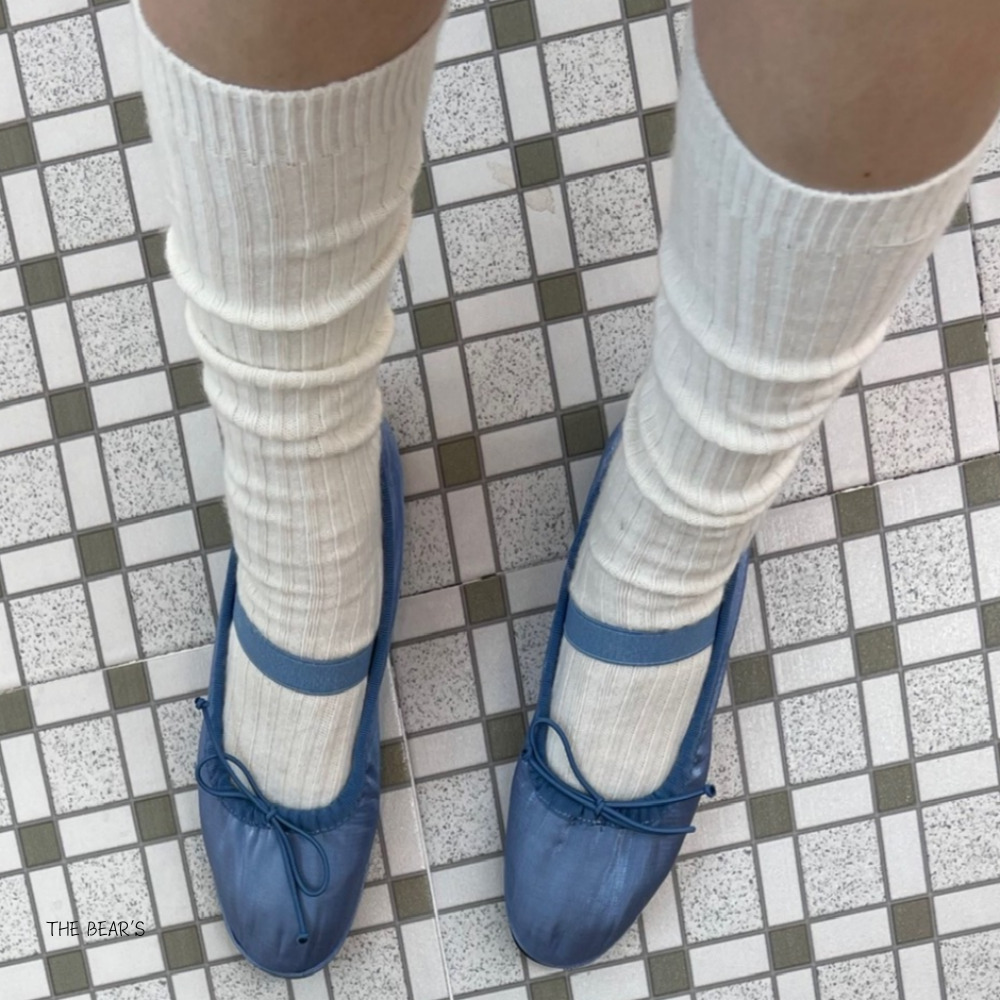 캐시미어 니삭스 골지 울 롱 니트 양말 겨울 레그워머 레인부츠 삭스