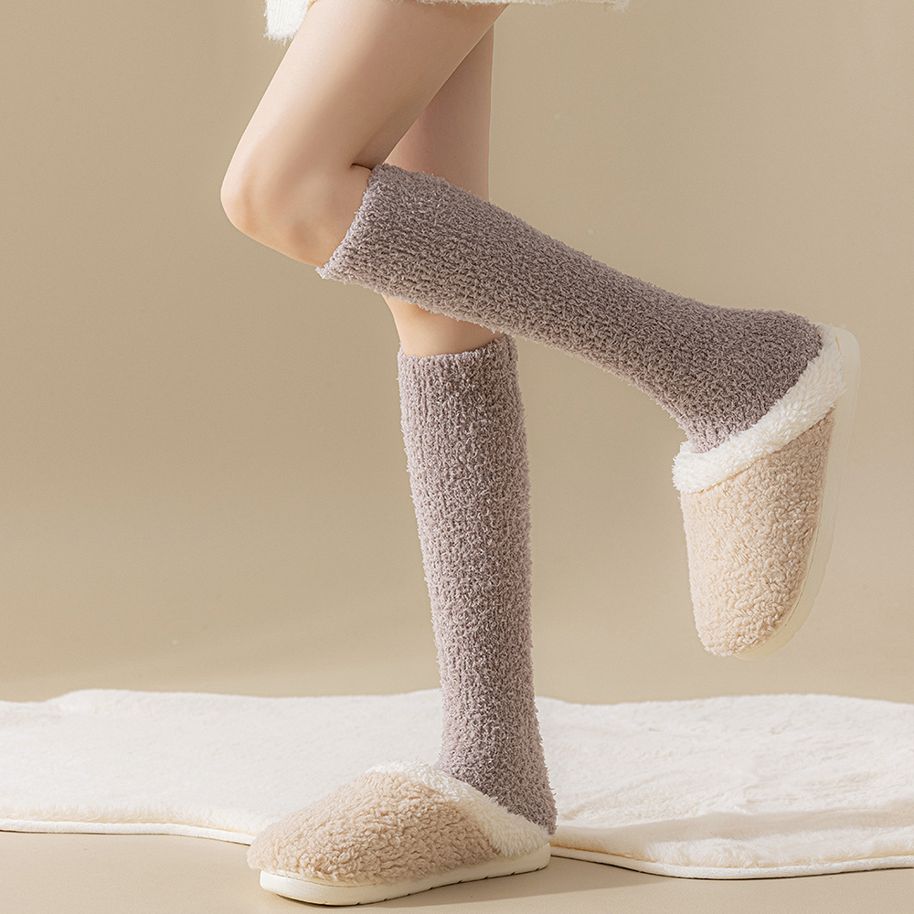 롱 수면양말 임산부 무압박 극세사 긴 양말 수족냉증 보온