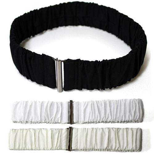 폭5cm 패딩용벨트(블랙 화이트 아이보리)밴딩벨트 와이드 주름셔링 스판 롱패딩벨트 코트용