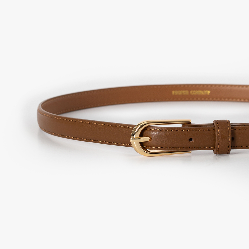 레보 1.5cm 소가죽 골드 슬림벨트