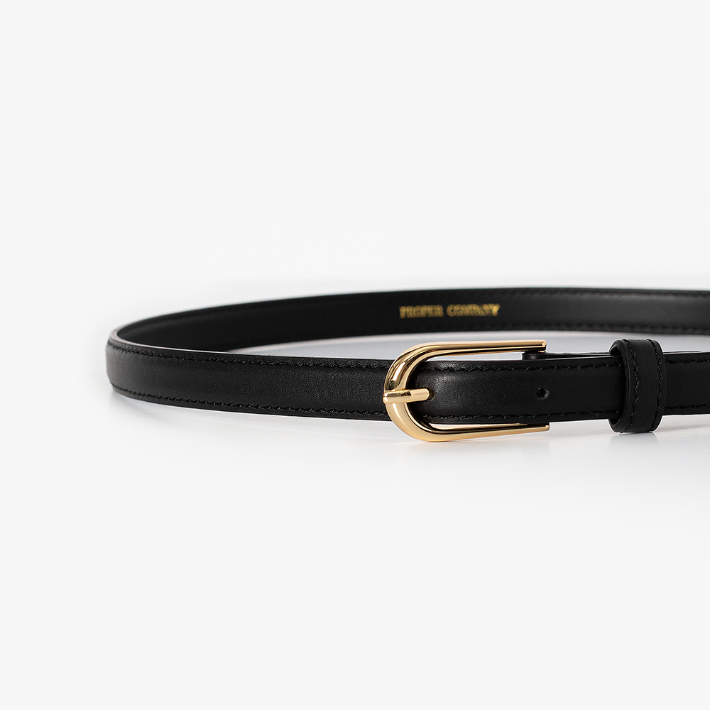 레보 1.5cm 소가죽 골드 슬림벨트