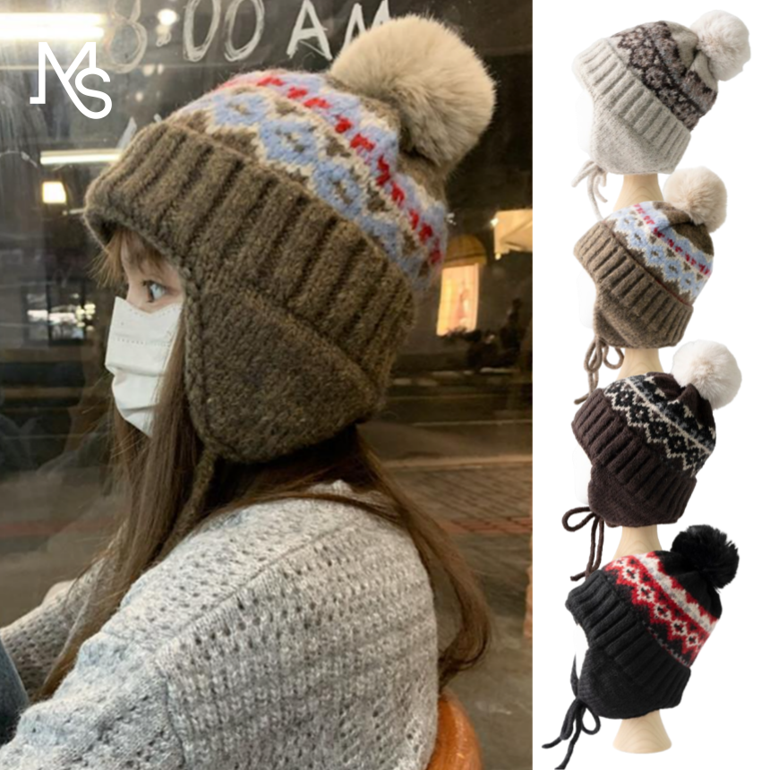 귀달이모자 니트모자 이어머프 방한 군밤 귀마개 귀덮개 털 스키 겨울 모자