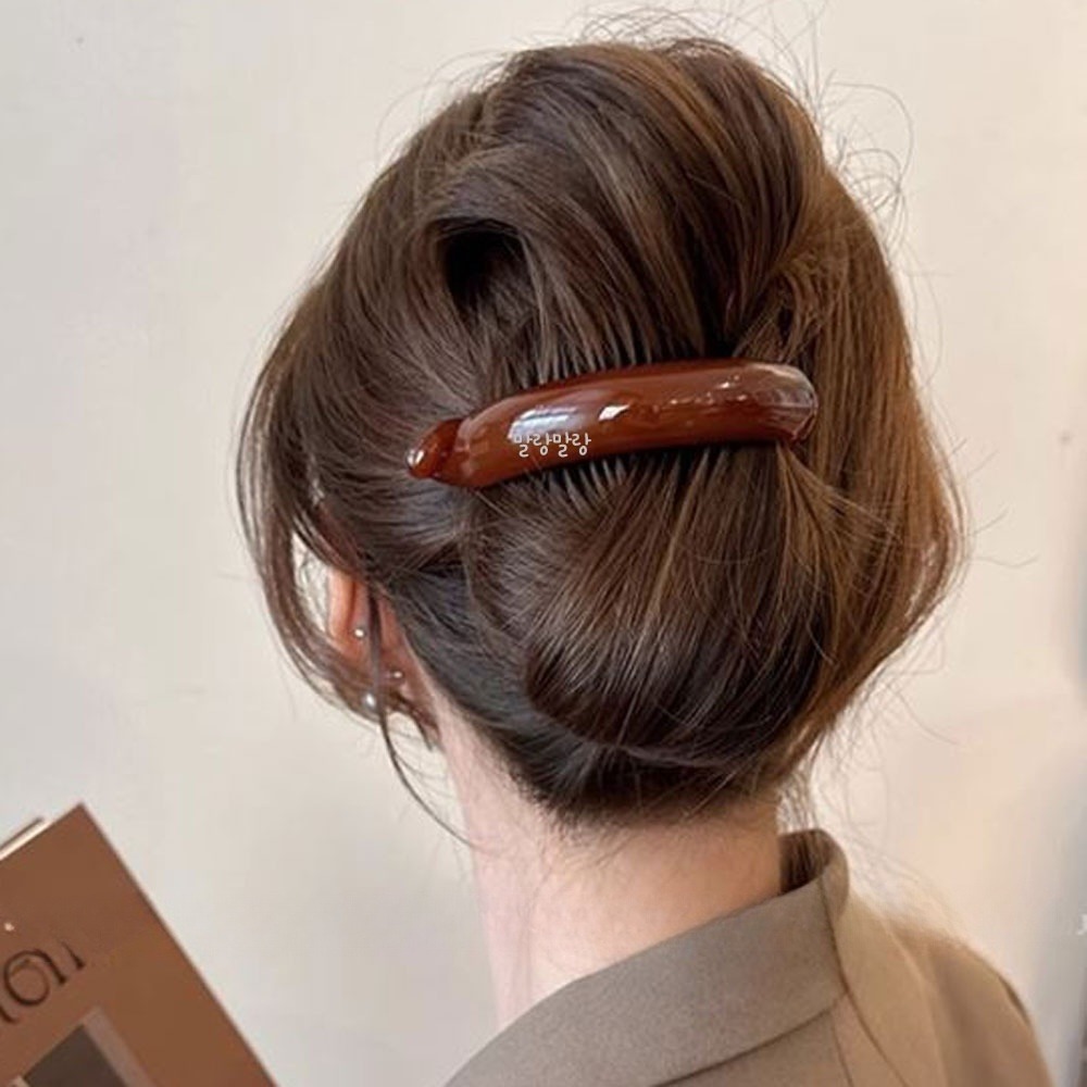 유광 포니테일집게핀 무광 긴머리 로우번 바나나핀