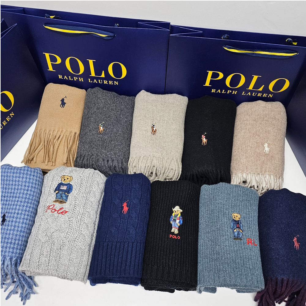 [백화점판] 폴로 머플러 포니로고 곰돌이 양면 울 랄프로렌 여자 남자 커플 목도리