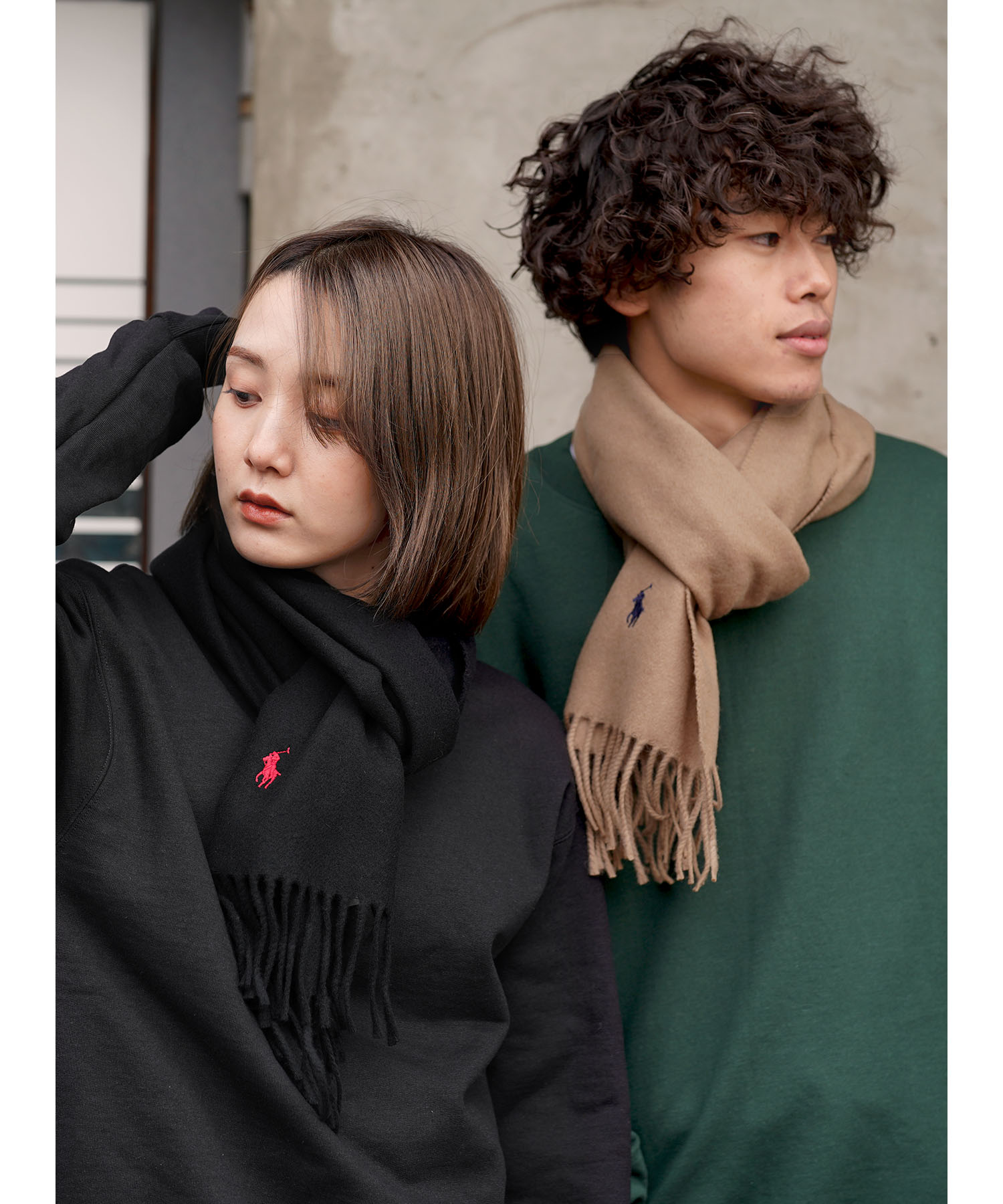 [백화점판] 폴로 머플러 포니로고 곰돌이 양면 울 랄프로렌 여자 남자 커플 목도리