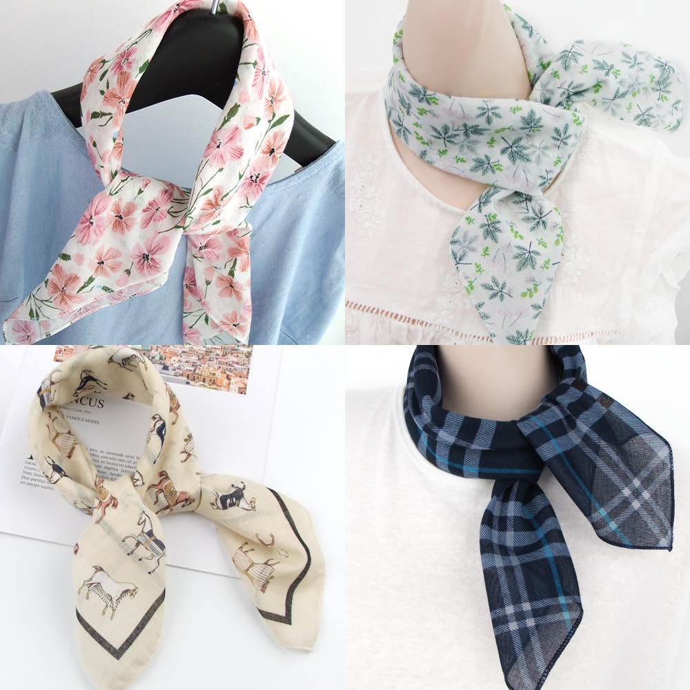 쁘띠스카프 면손수건 목 선물 남자 여자 코튼 국산