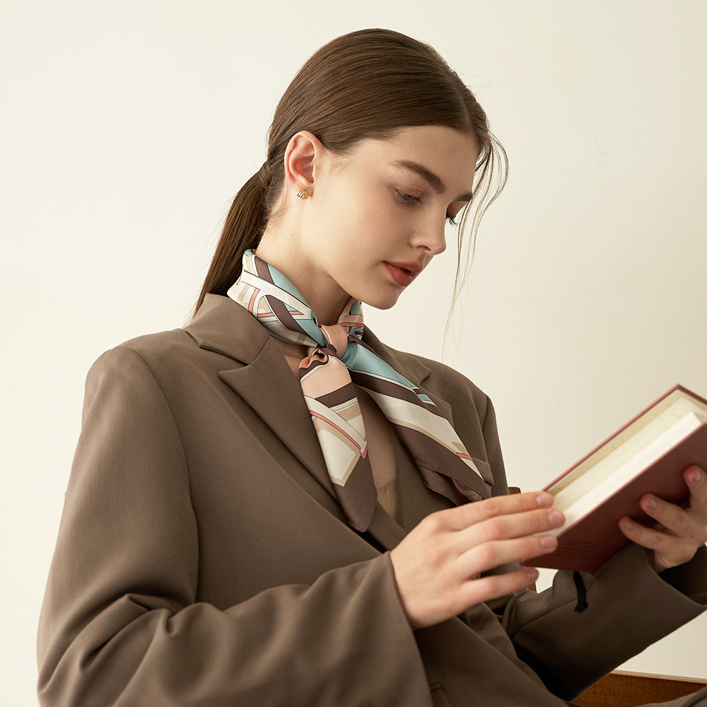 [엘르] 데일리 실크 쁘띠 미니스카프 택1