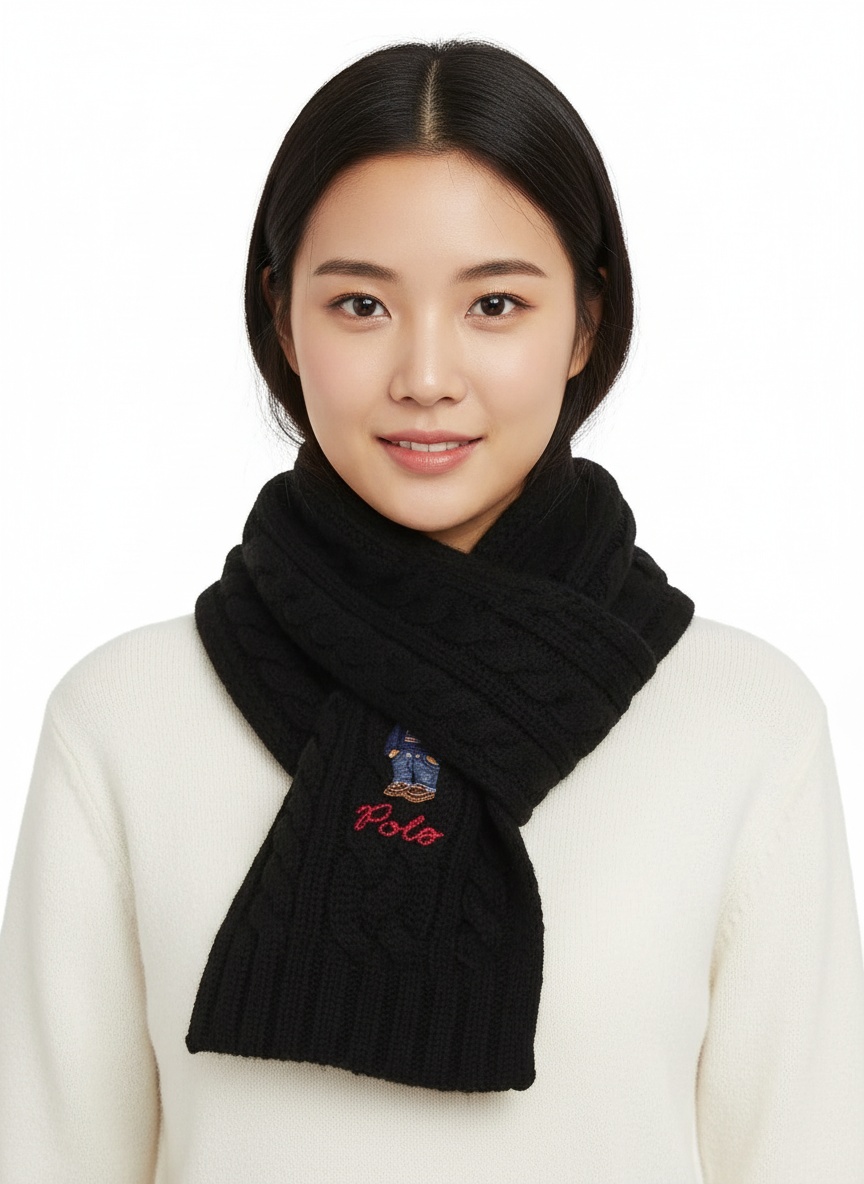 [백화점] 폴로 랄프로렌 목도리 스카프 머플러 곰돌이 꽈배기