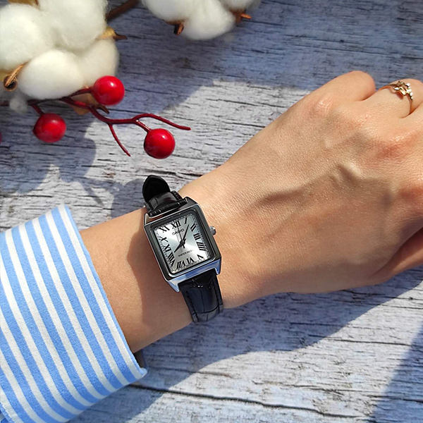 카시오 여자 빈티지 로마자 사각 가죽 손목시계 LTP-V007L 7E2 7B1 9B 7B2