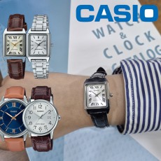 카시오 손목시계 남성여성 사각 LTP-V007L-7E1 7B1 가죽 LTP-V007D