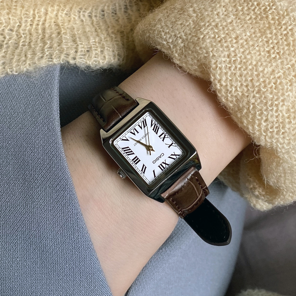 카시오 탱크 스퀘어 로마 사각 가죽시계 7종