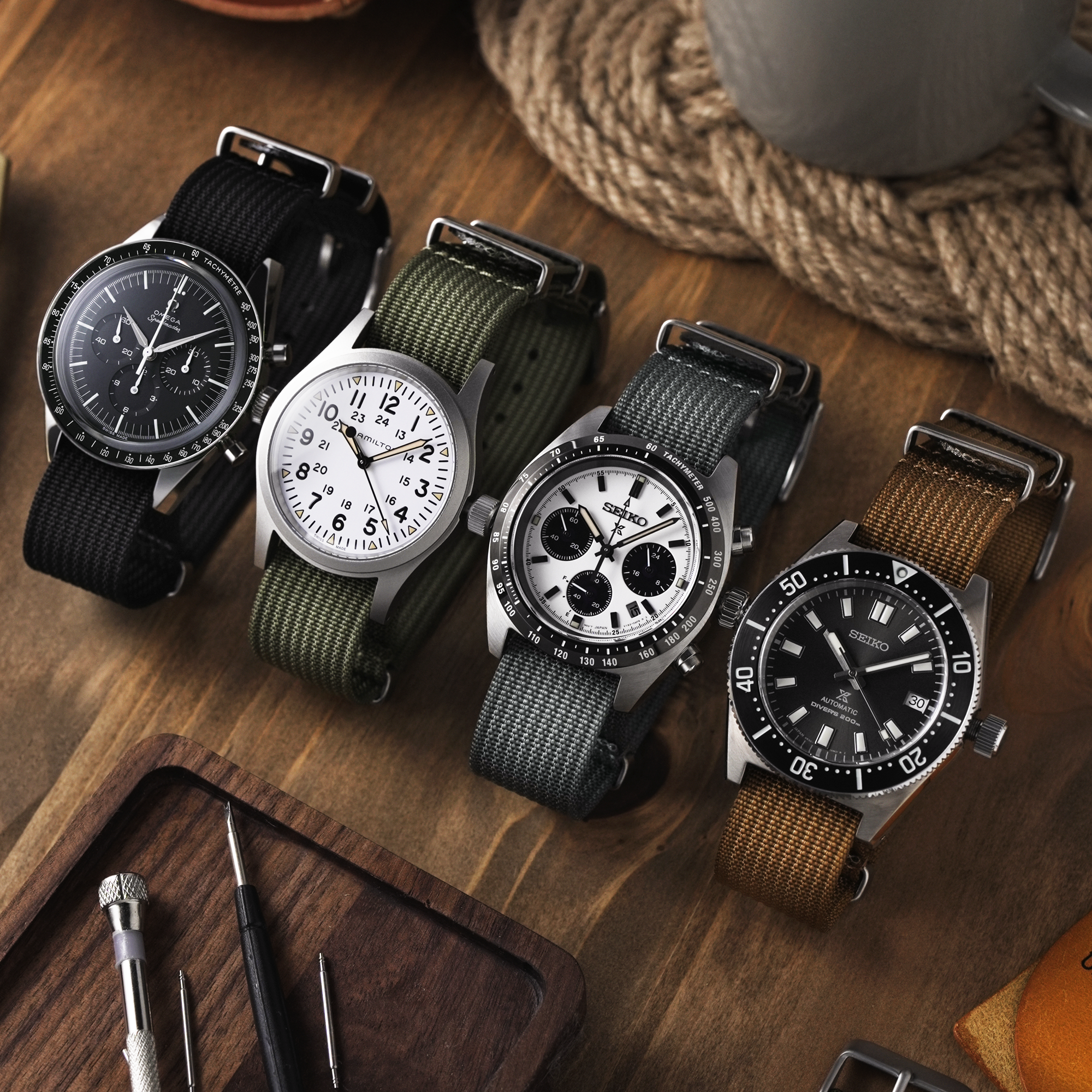 [1+1] 나토밴드 G10 필드 나토 스트랩 18mm 20mm 22mm 세이코 해밀턴 카키필드 호환