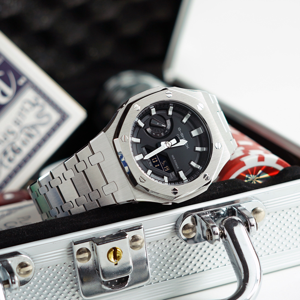 지샥 지얄오크 오리지널 풀메탈 커스텀 블루투스 터프솔라 전자손목시계