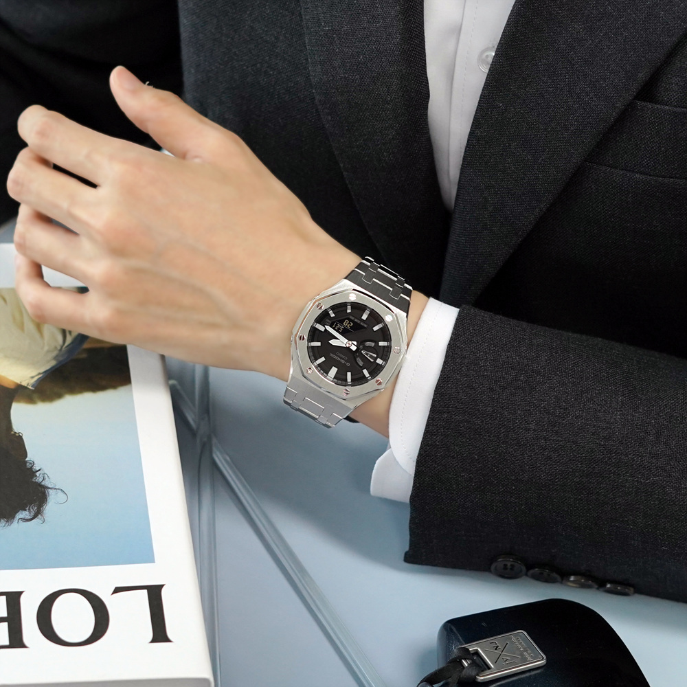 지샥 지얄오크 오리지널 풀메탈 커스텀 블루투스 터프솔라 전자손목시계