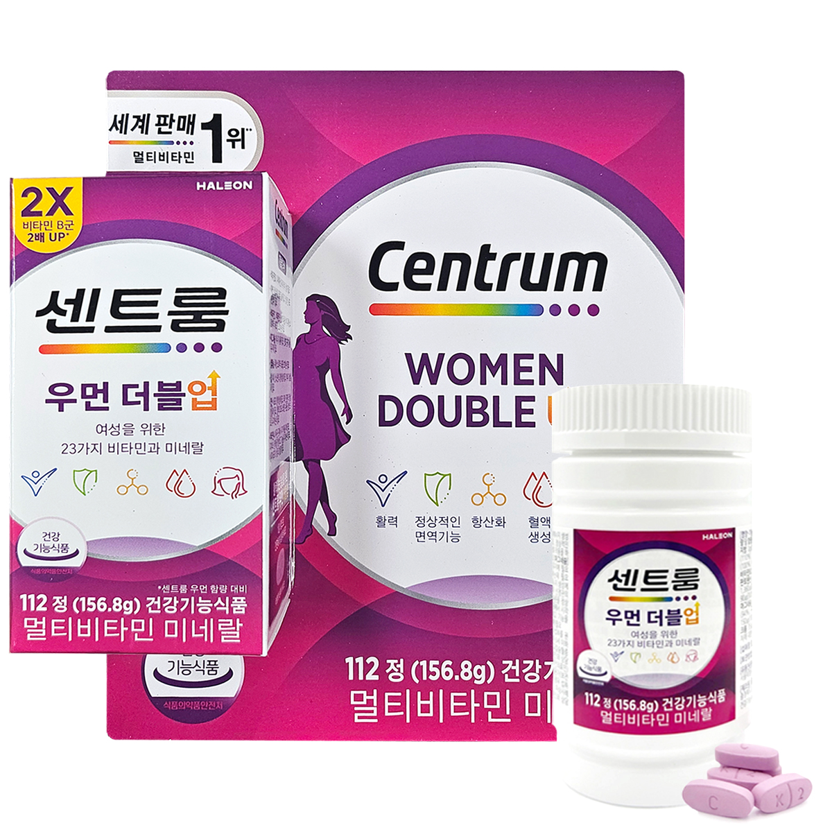 센트룸 실버 포 우먼 종합 멀티 비타민 영양제 112정 비타민B12 대용량