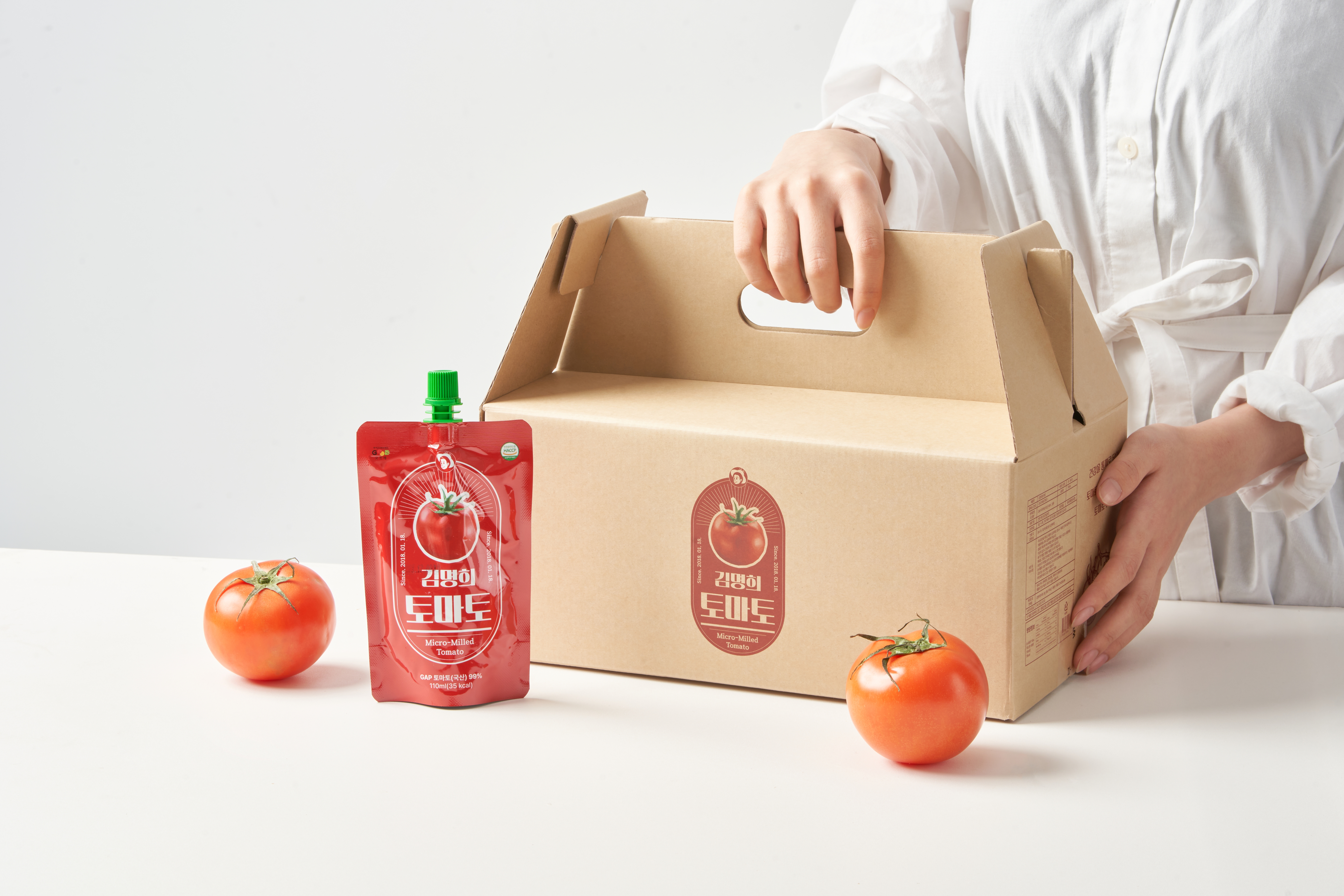 산지직송 김명희토마토즙 100% 껍질째 갈아만든 토마토즙 주스 110ml 30포