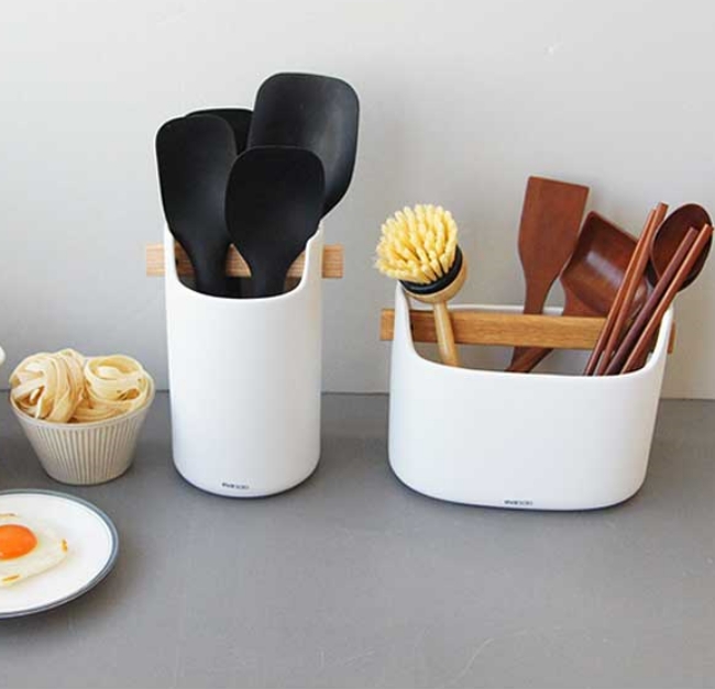 에바솔로 조리도구 실리콘 키친툴 요리스푼 우드손잡이 주방도구 스몰