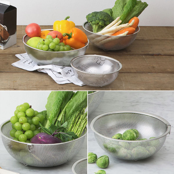 락앤락 스텐 타공채반 소쿠리 채망 콜랜더 야채 과일 세척바구니 25cm