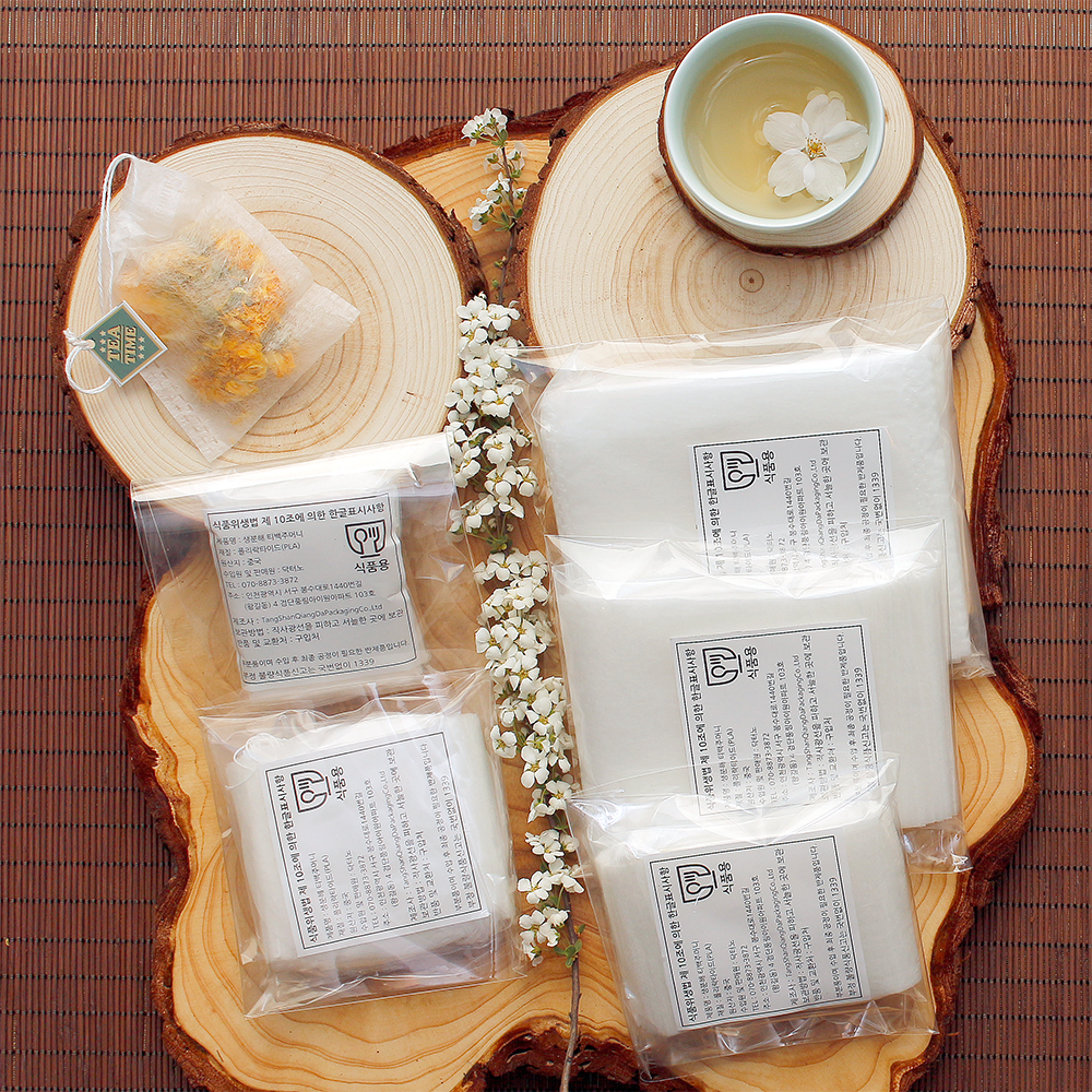 차망 공티백 생분해 PLA 천연 티백주머니 5x6 50매