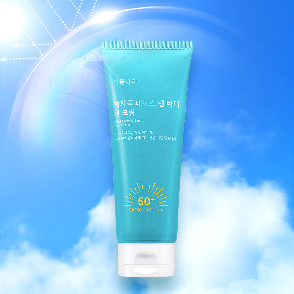 식물나라 저자극 페이스 앤 바디 대용량 선크림 150mL, SPF50+ PA++++