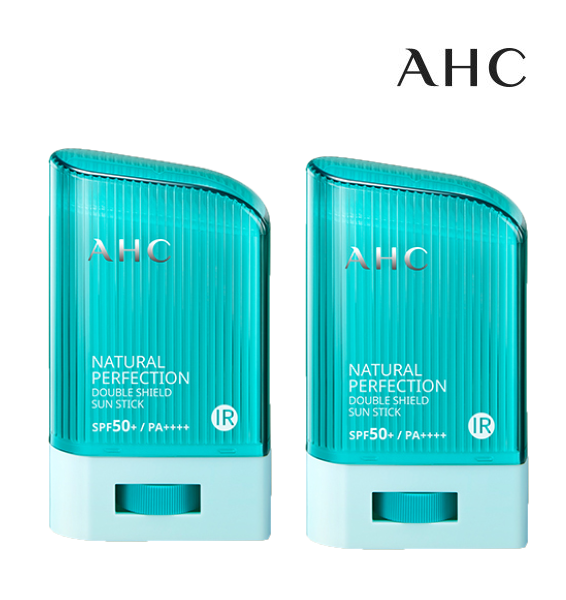 1+1 AHC 내추럴 퍼펙션 더블쉴드 선스틱 (워터프루프 골프 쿨링 스틱썬크림) 14+14g 2개