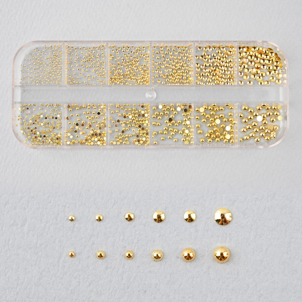 메탈 반참 반볼 12세트-2 실버참 네일파츠