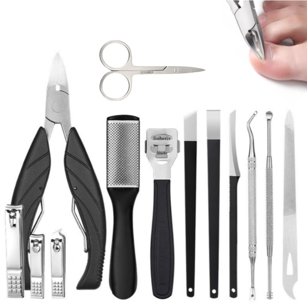 두꺼운 손톱깎이세트 네일니퍼 큐티클제거 내성발톱관리 무좀발톱자르기 고급 정리도구 11종