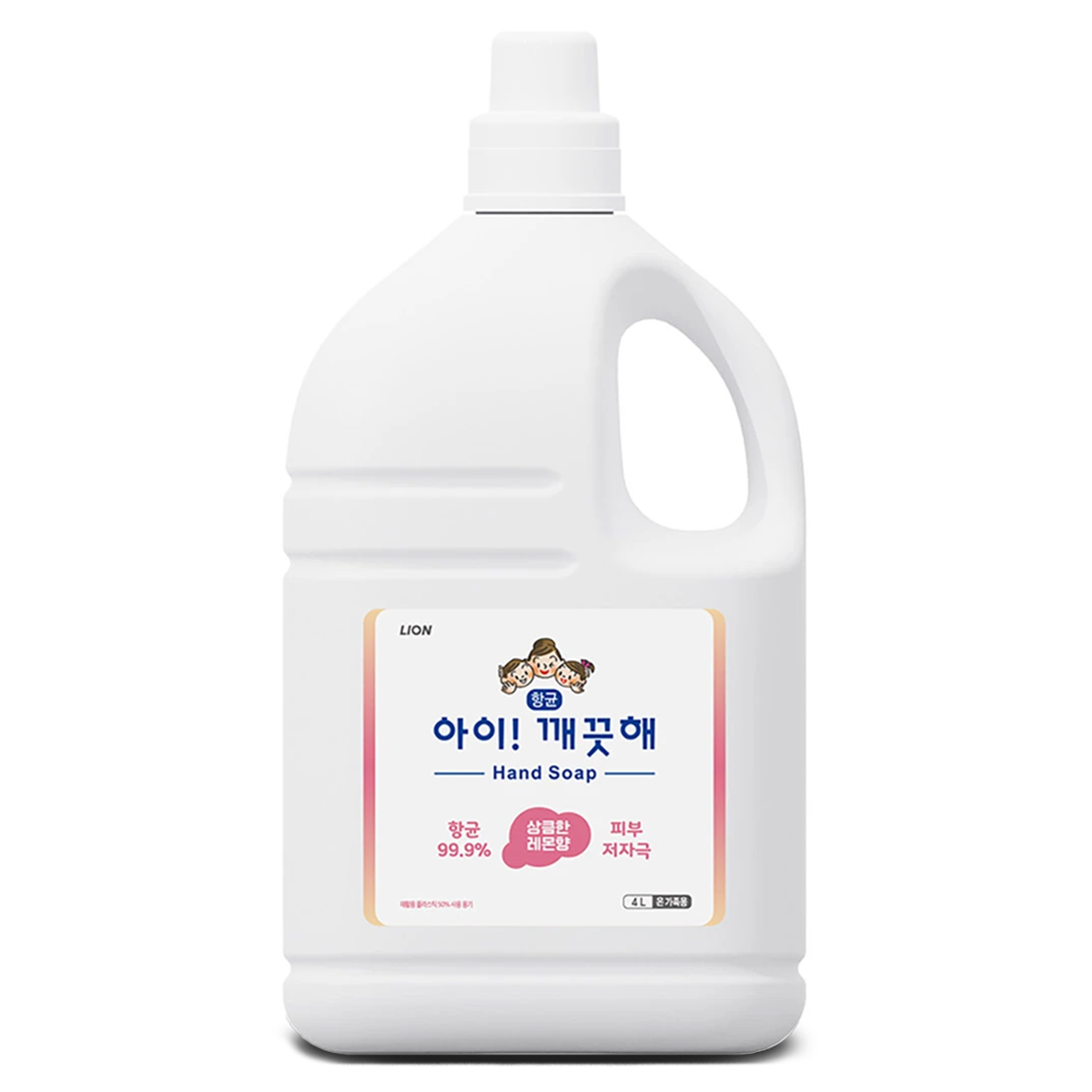 아이깨끗해 리필 대용량 핸드워시 4L+펌프용기490ml3개 거품비누 버블 핸드솝 손세정제